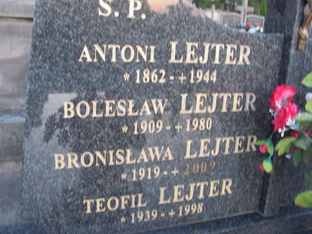 Bronisława Lejter 1918 Szydłowiec - Grobonet - Wyszukiwarka osób pochowanych