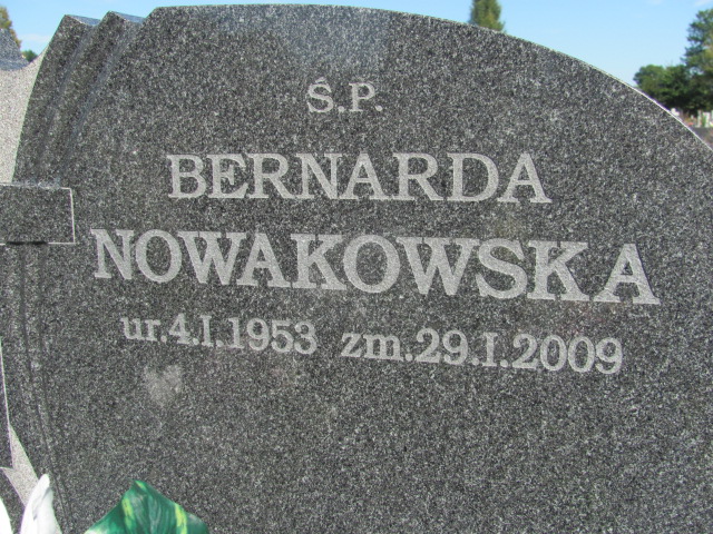 Bernarda Nowakowska 1953 Szydłowiec - Grobonet - Wyszukiwarka osób pochowanych
